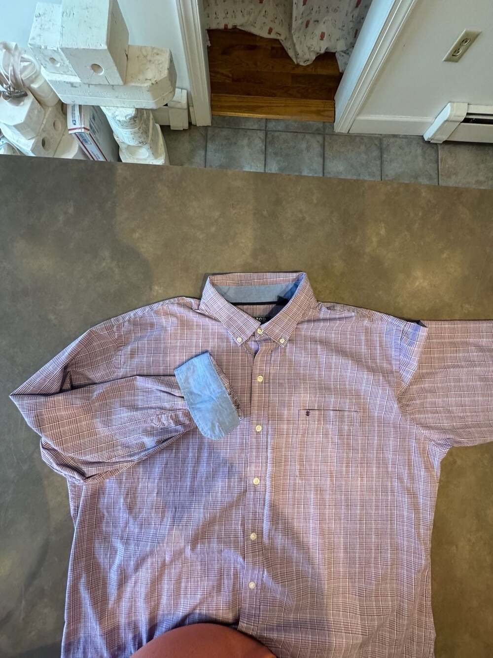 IZOD Men's Long Sleeve Button Down Plaid Check Sport Shirt, XXL